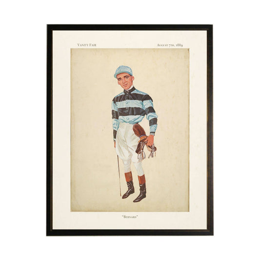 Vintage Vanity Fair Jockey Illustration B: Beaded Black Frame 1315-65 / 16" X 20"