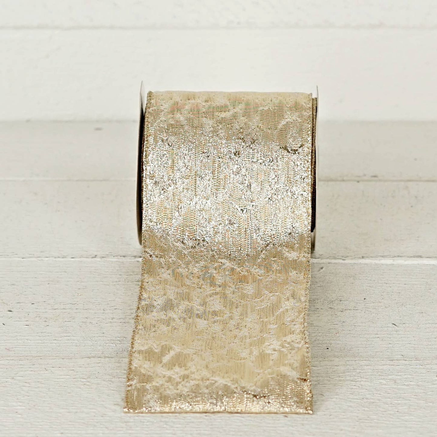 57R0961 - 4inWx10Yard Wired Ribbon-Golden Artisan