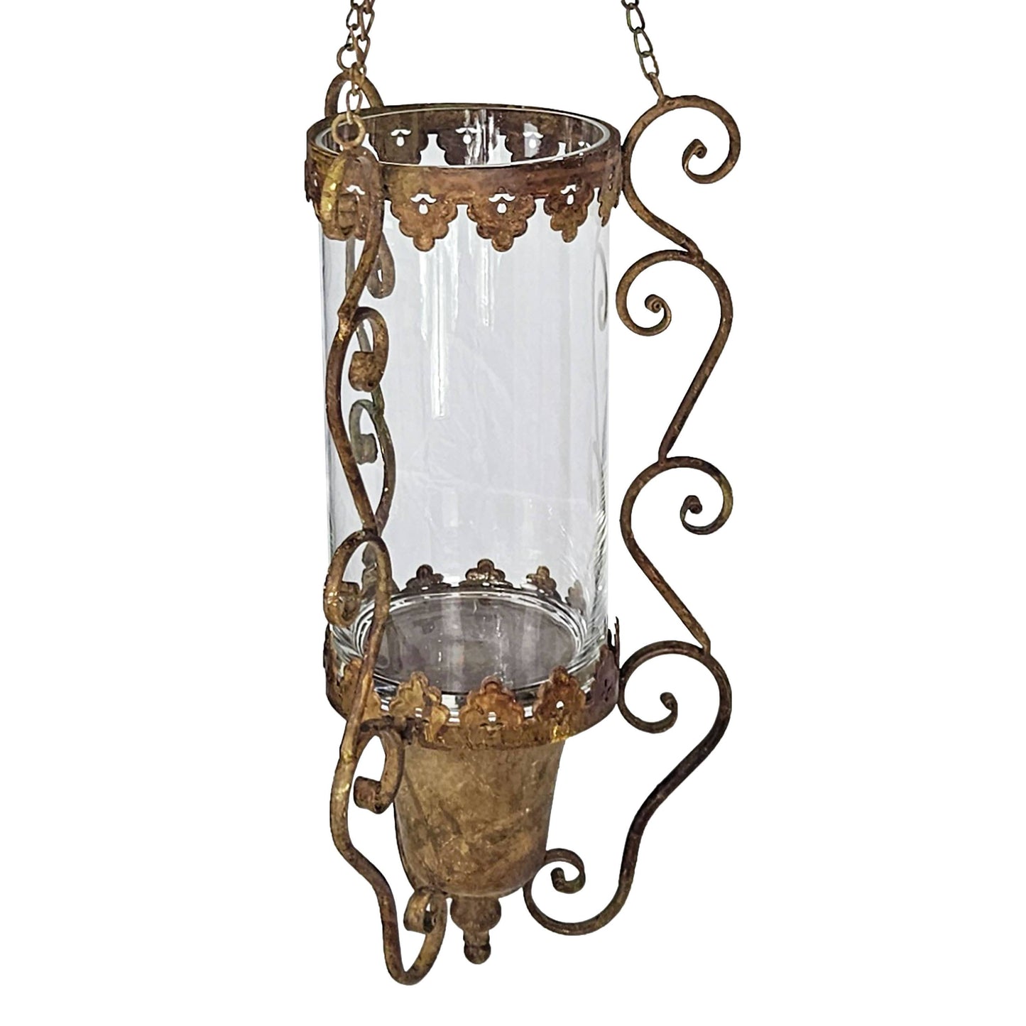 12x11.5x24" Antique Bronze Metal Hanging Candle Holder