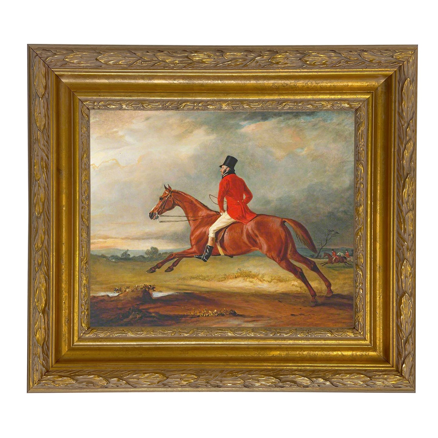 Major Healey Wearing Raby Hunt Uniform Framed Painting Print: Gold Florentine Leaf / 5" x 6"