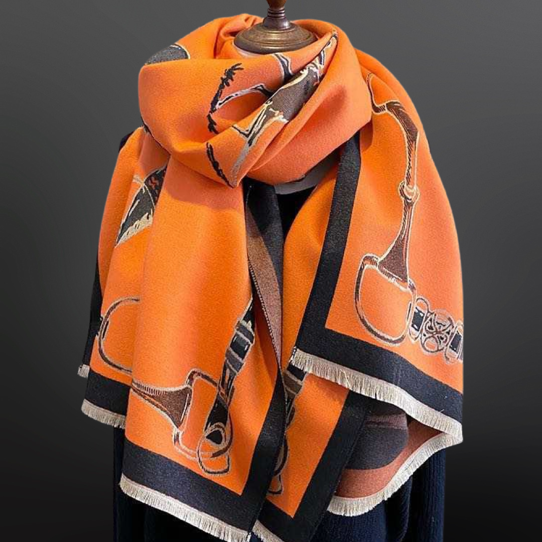 Fox Hunter Jumper English Side Saddle Equestrian Horse Scarf: Cream