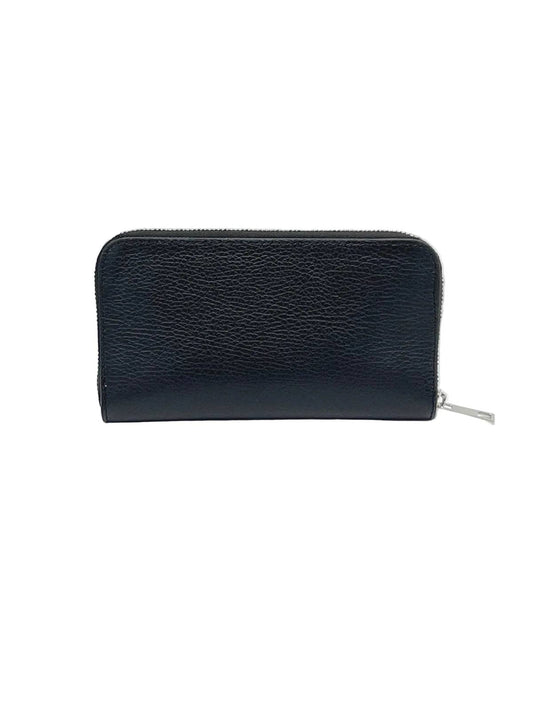 Women’s Full-Zip Genuine Leather Wallet, Made in Italy, art. 302005: Black