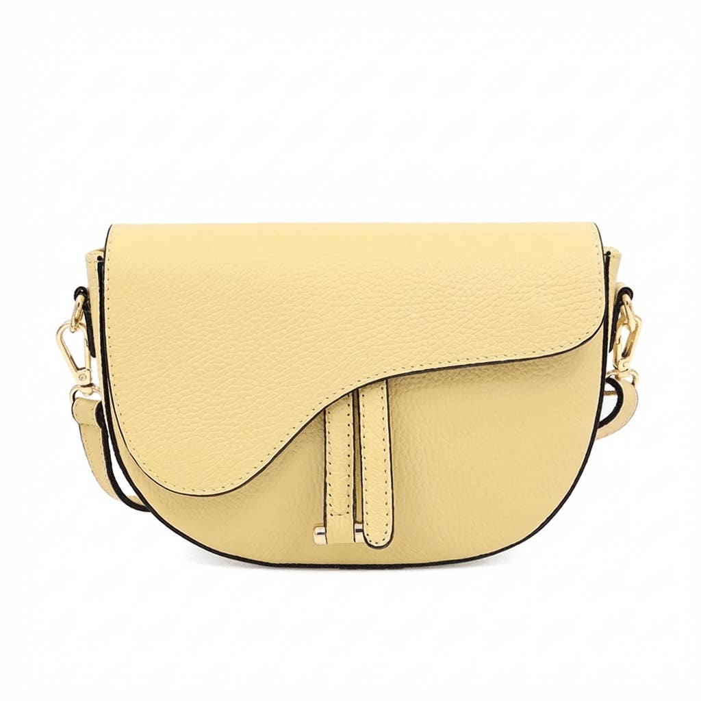 Genuine Leather Saddle Crossbody Bag – Made in Italy: Arancione