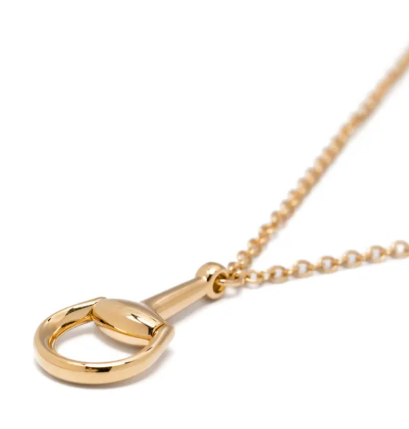 Half Snaffle Equestrian Pendant Necklace 18K Gold