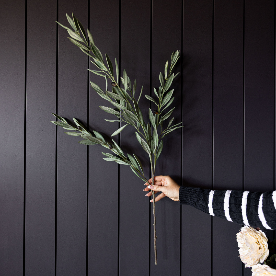 Olive Branches Green Faux Stems: Large