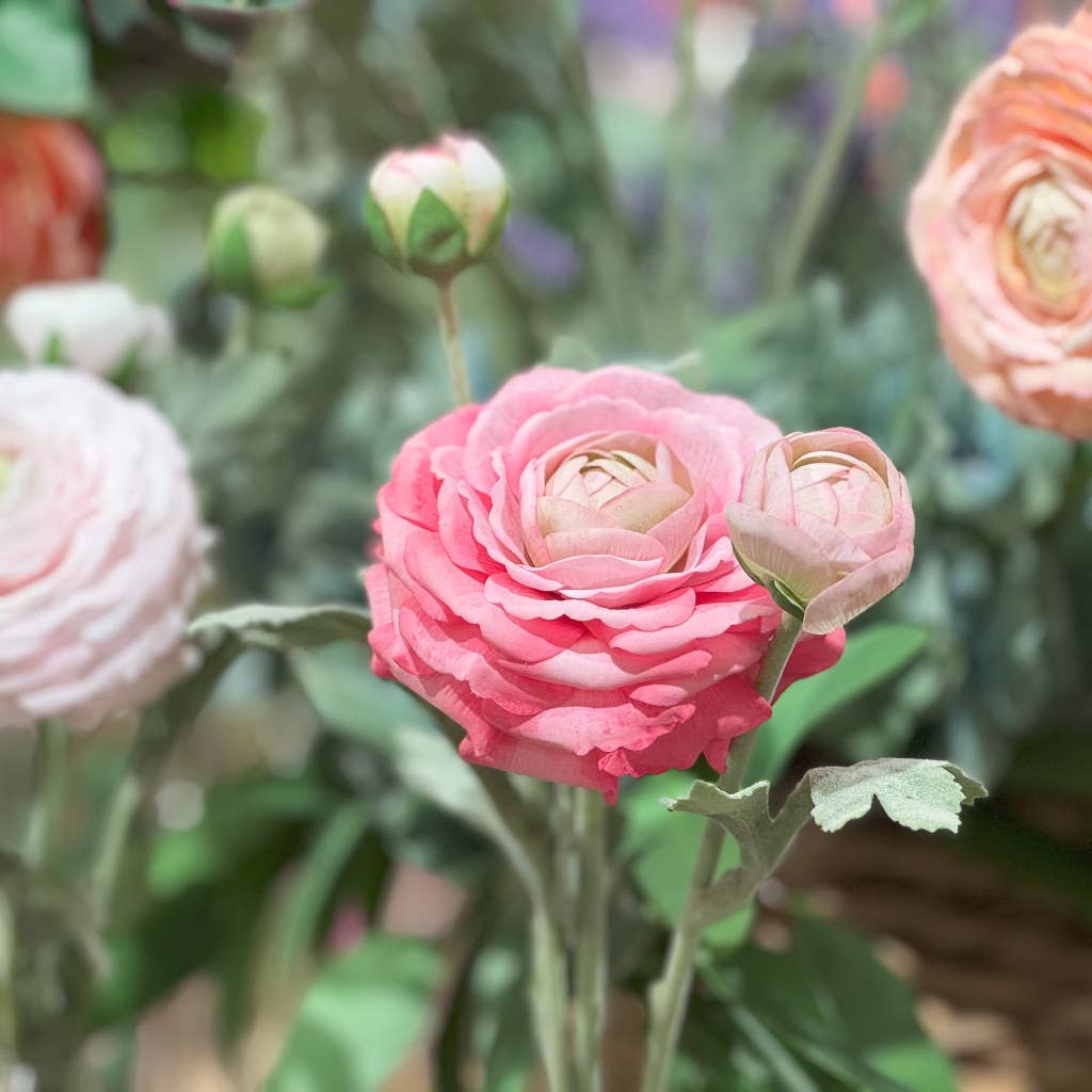 Real Touch Ranunculus - Fuchsia - 19 Inch