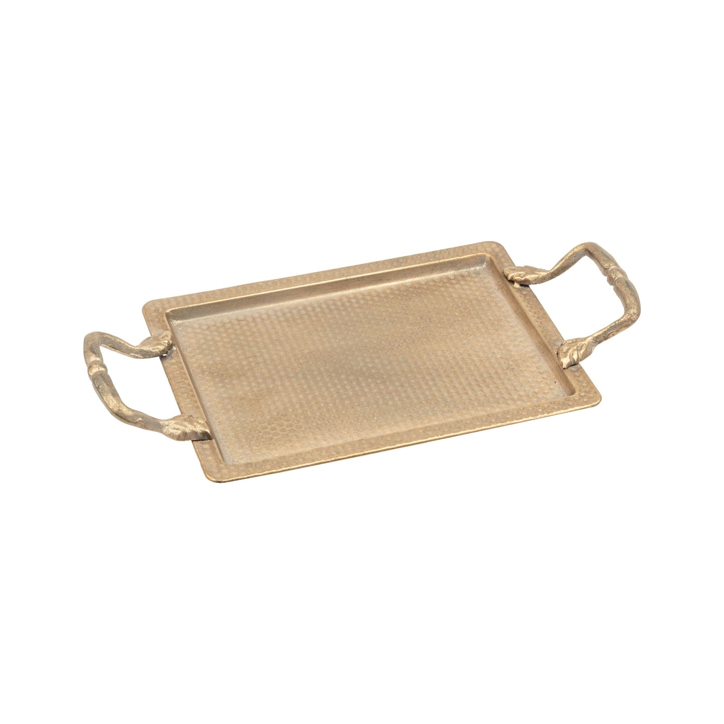 A00526: Ant rect mtl tray,honeycomb ptrn,cast handles,13x7in