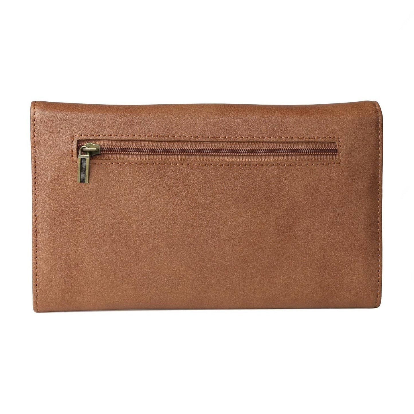 AWST Int'l Dee-Bit 3-Fold Leather Wallet: Brown