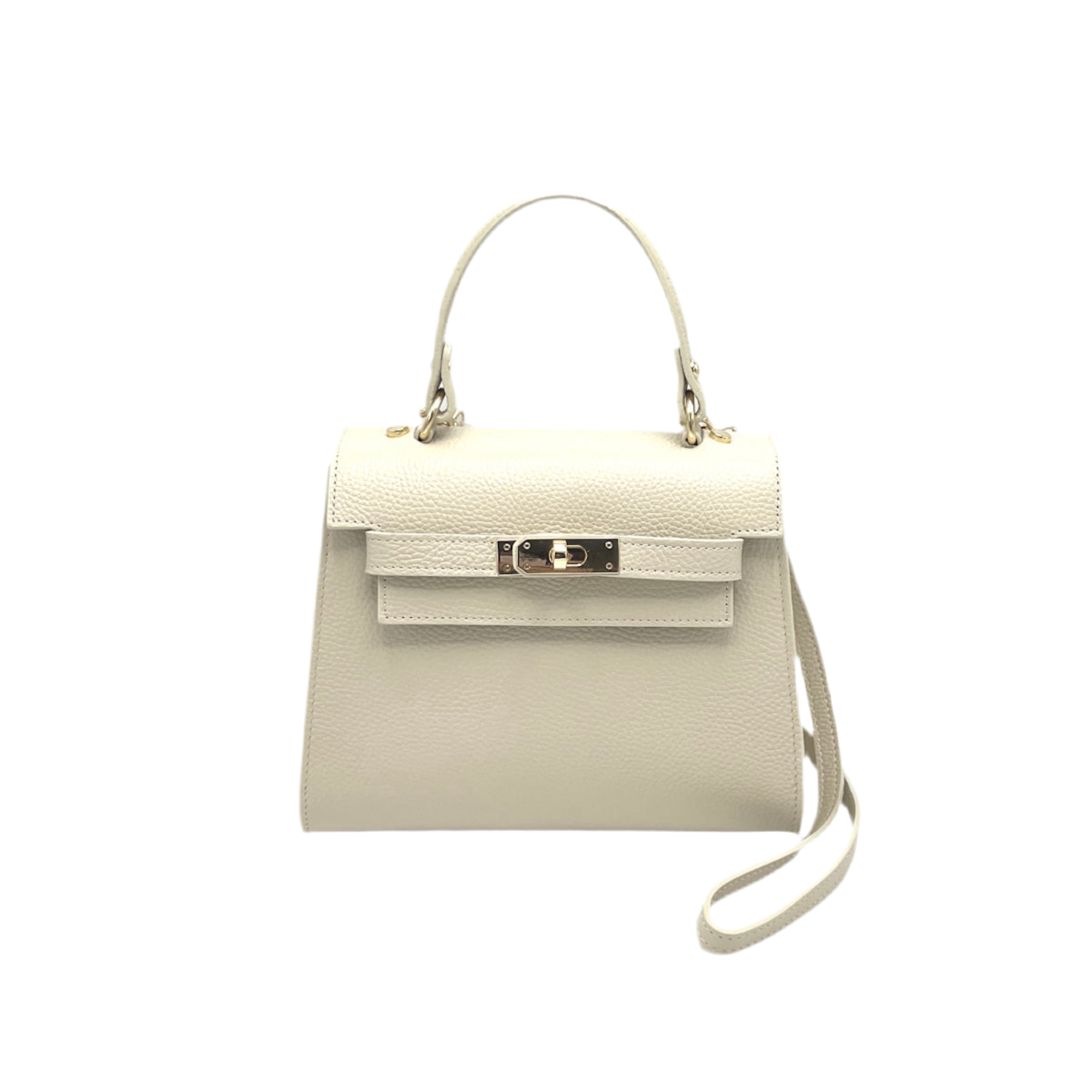 Genuine leather top handle bag, Made in Italy, art. 112631: Camel