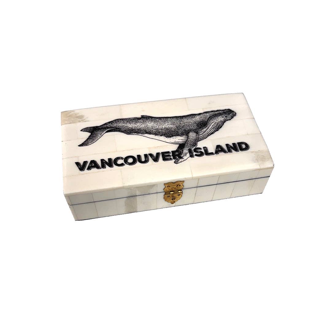 Customized Humpback Whale Vintage Bone Box | Home accents