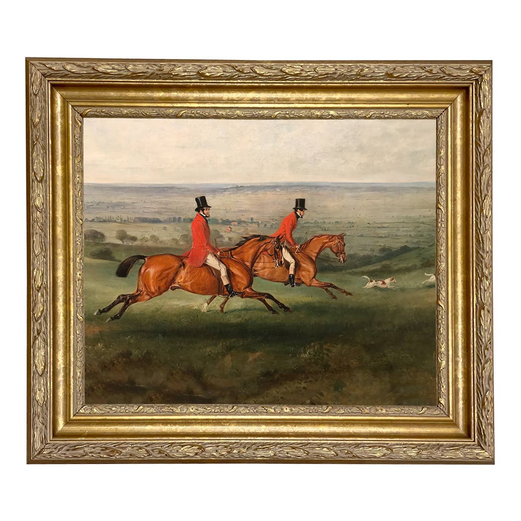 Across the Meadow Vintage Painting Print on Canvas: Antiqued Gold / 5" x 6"