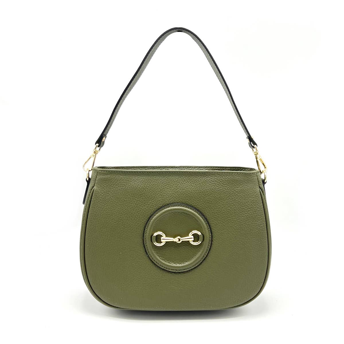 Genuine leather shoulder bag, Made in Italy, art. 112627: Taupe