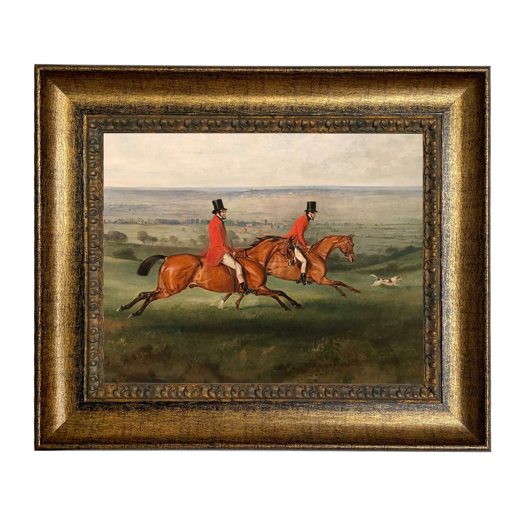 Across the Meadow Vintage Painting Print on Canvas: Antiqued Gold / 5" x 6"