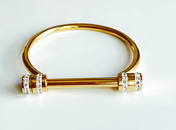 Horse Bit Cuff Bracelet- Bangle Cuff- Screw Lock- Waterproof: Original