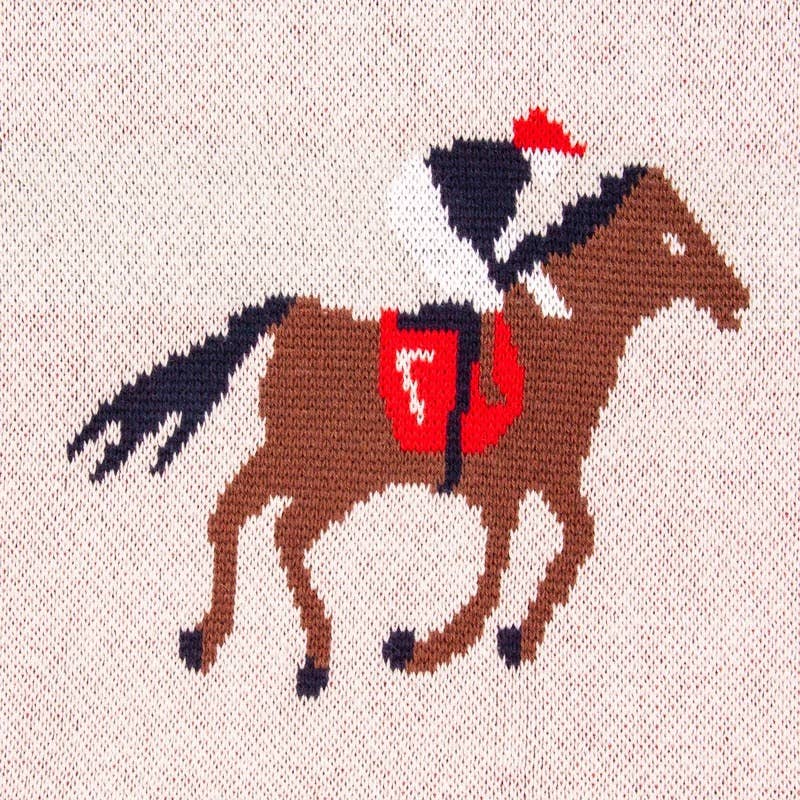 Equestrian Horse Racing Jockey Cotton Baby Blanket 