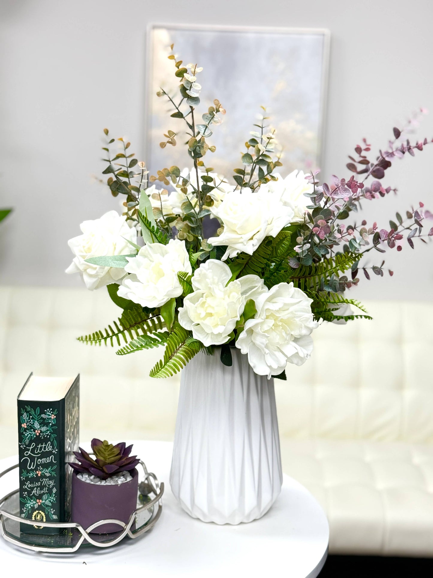 25"Artificial Spiral Eucalyptus Sprays : Frosty Green