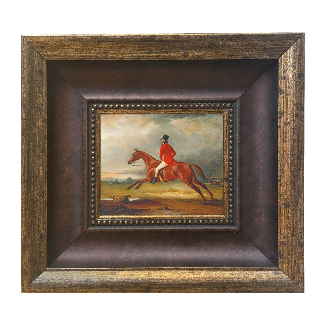Major Healey Wearing Raby Hunt Uniform Framed Painting Print: Gold Florentine Leaf / 5" x 6"