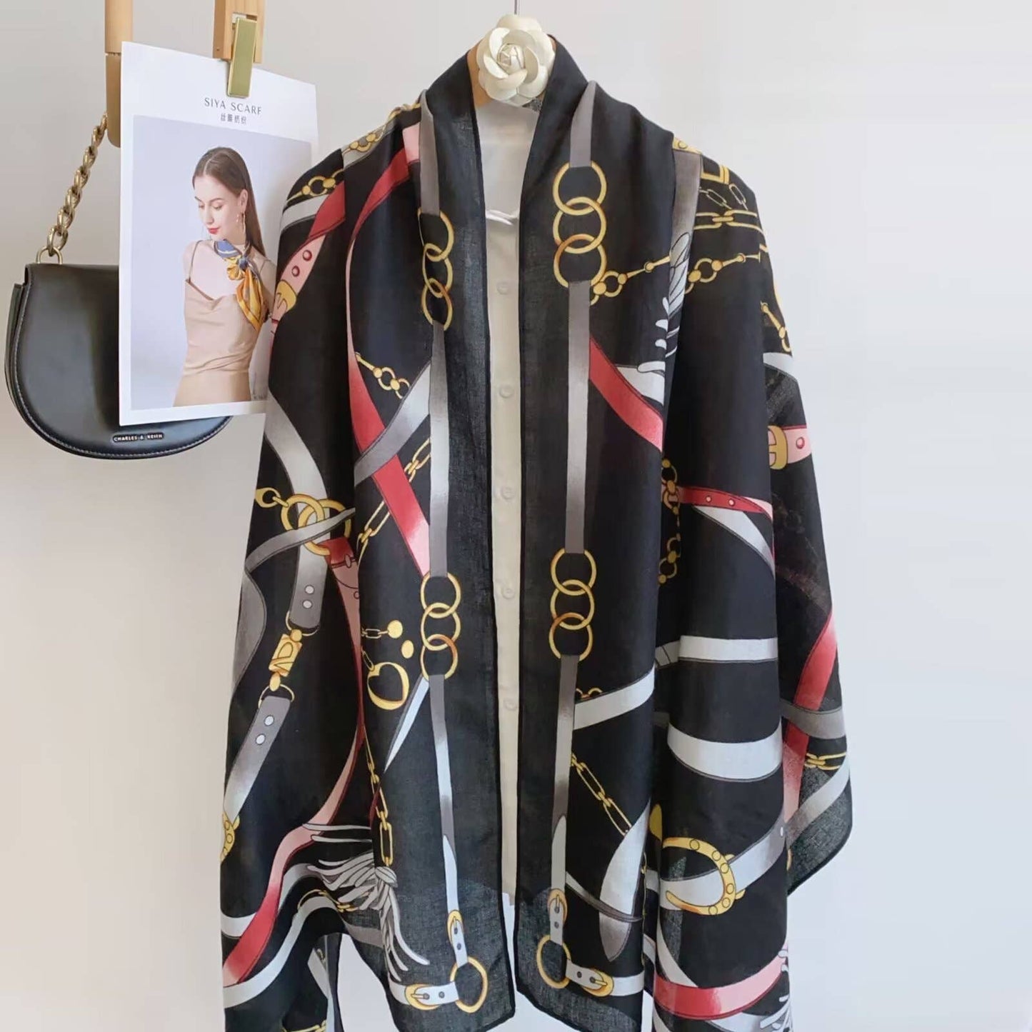 Black Scarf – Equine Chain Collection