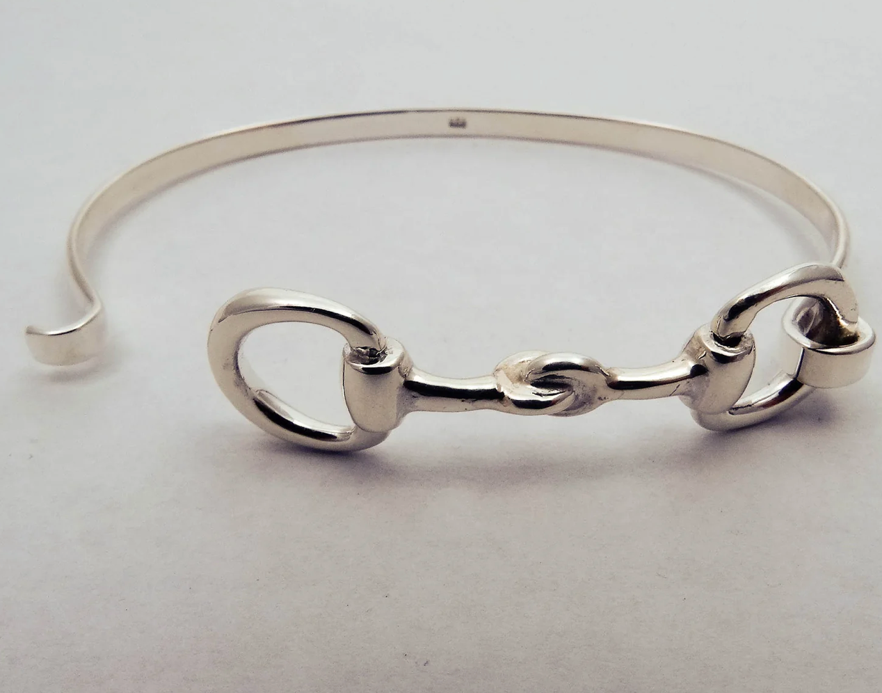Snaffle Cuff Bangle Bracelet- Brass: Yellow Gold