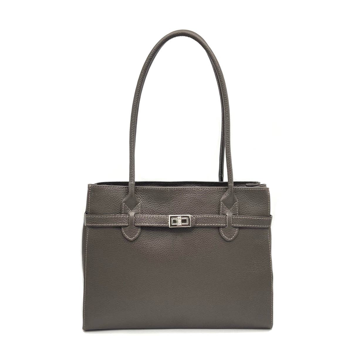 Genuine leather shoulder bag, Made in Italy, art. 112429: Dark Blue