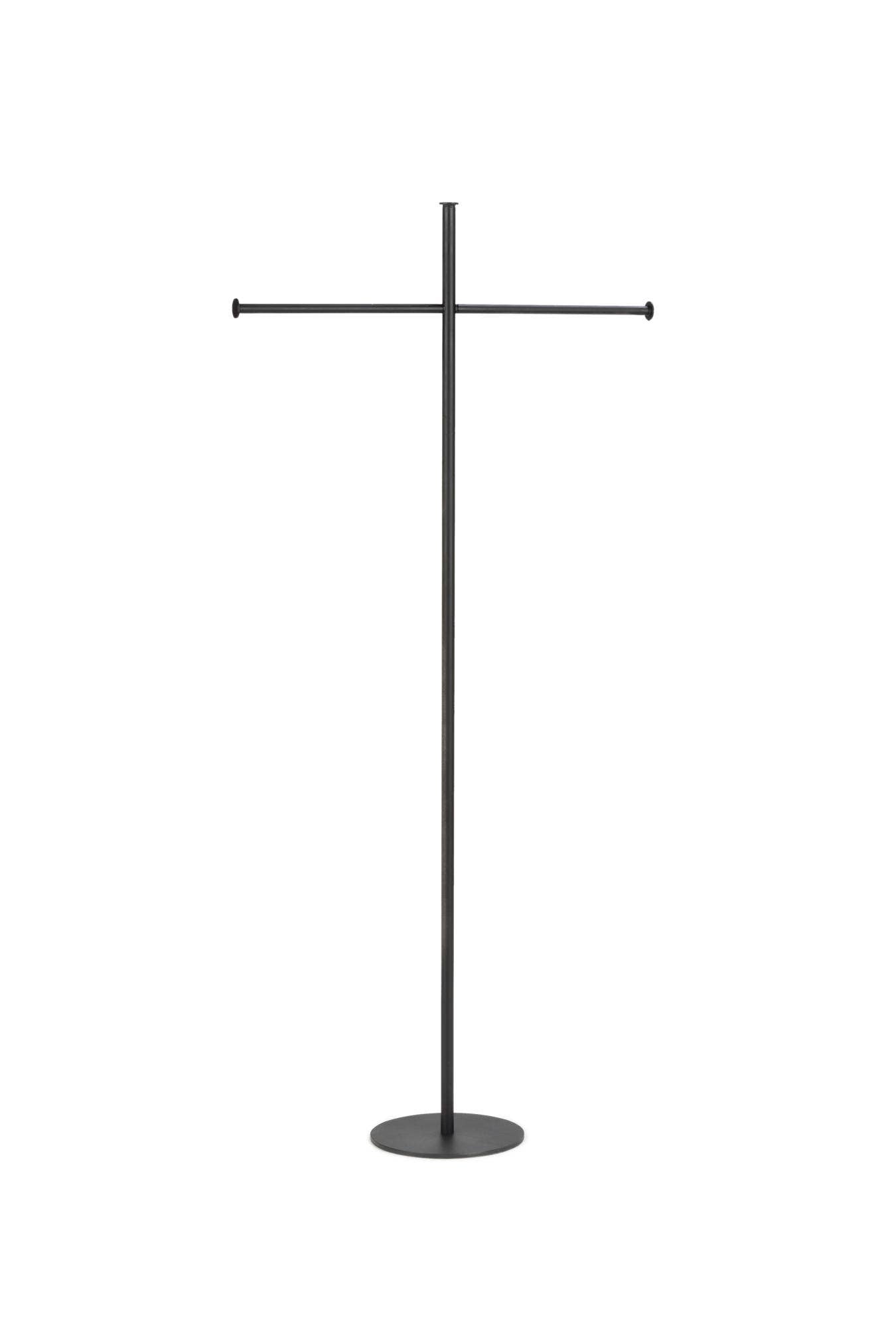 T-Bar Metal Necklace and Scarf Stands: Black / 22.25" Tall