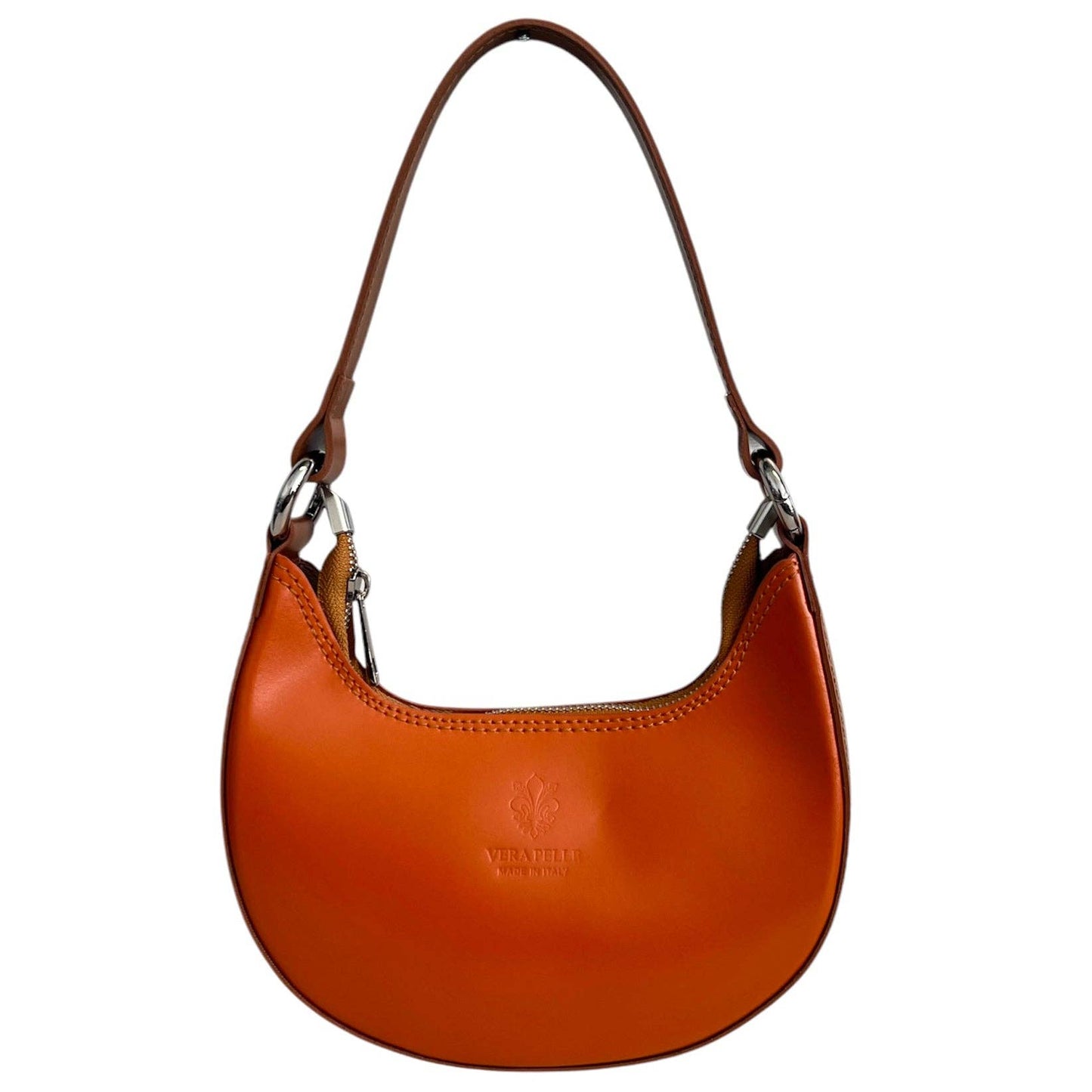 Modarno Women's Handbag with Removable Handle Bicolor in Genuine Cowhide Leather 21x5x12 cm: Sable