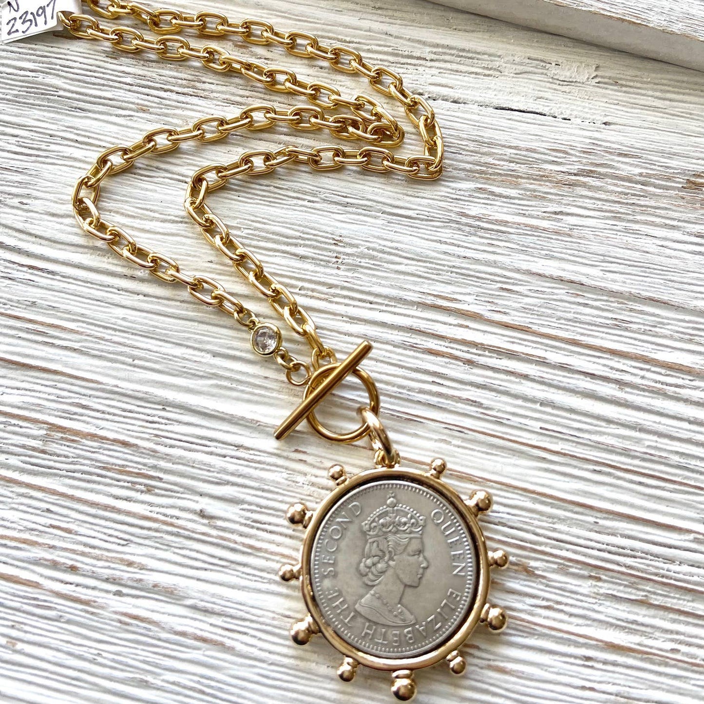 Coin necklace french medallion jewelry  boutique salon: Horse