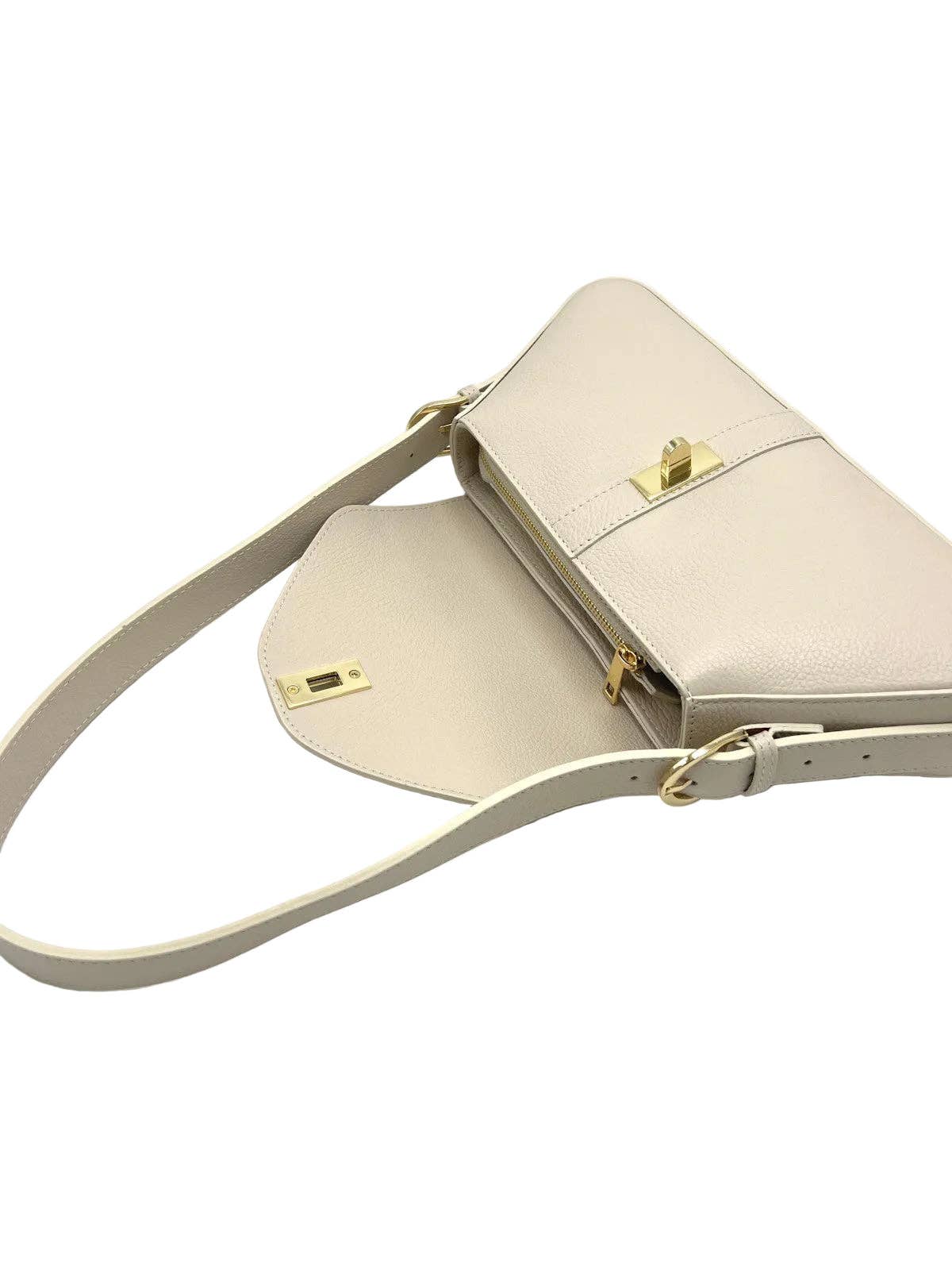 Women's Genuine Leather Shoulder Bag, Made in Italy, art. 112749: Pink