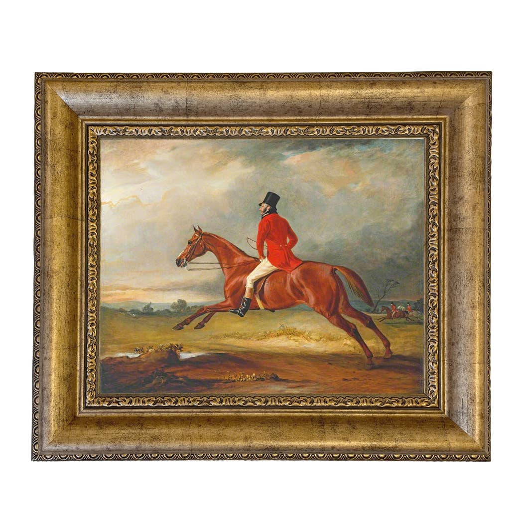 Major Healey Wearing Raby Hunt Uniform Framed Painting Print: Gold Florentine Leaf / 5" x 6"