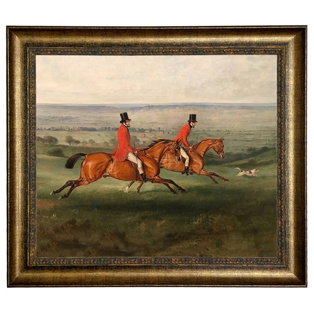 Across the Meadow Vintage Painting Print on Canvas: Antiqued Gold / 5" x 6"
