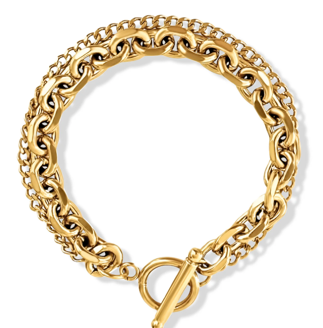 Lorie Toggle Paperclip Bracelet: Single