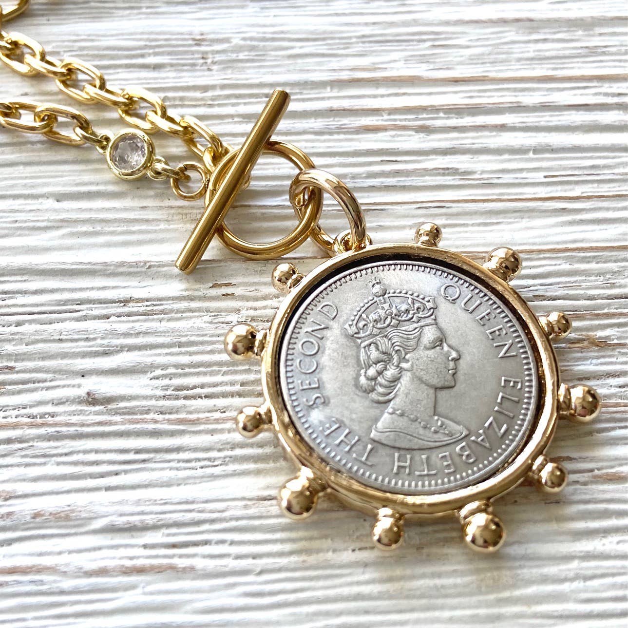 Coin necklace french medallion jewelry  boutique salon: Horse