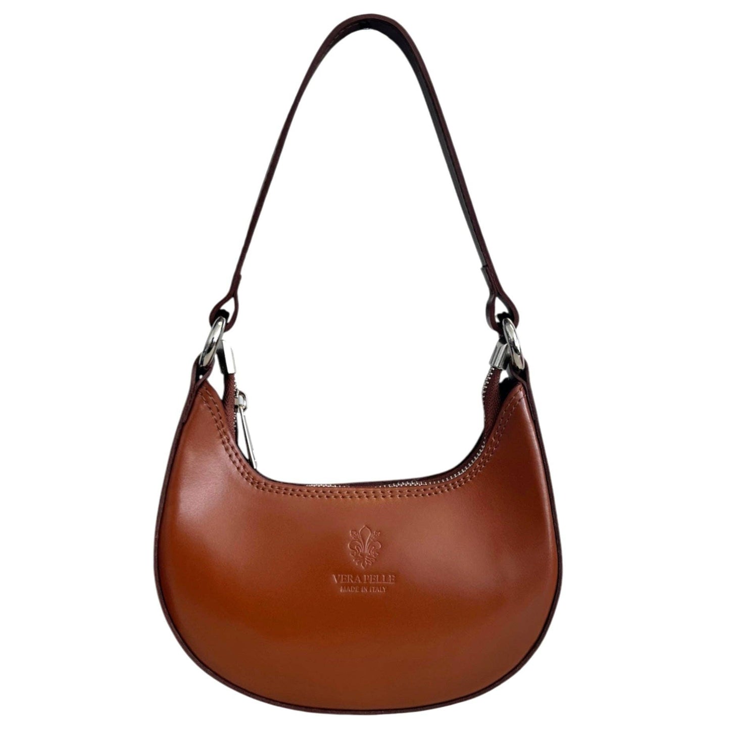 Modarno Women's Handbag with Removable Handle Bicolor in Genuine Cowhide Leather 21x5x12 cm: Sable