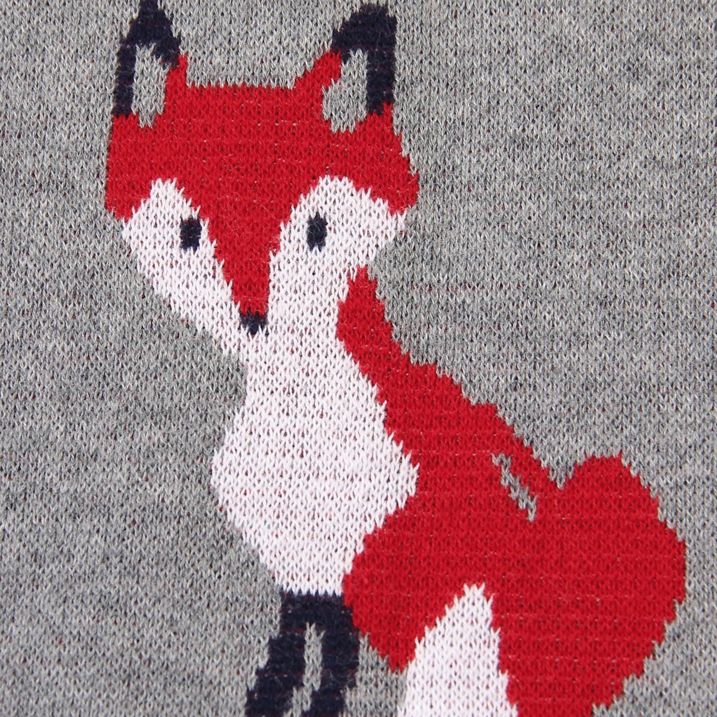 Equestrian Fox Cotton Baby Blanket: Gray