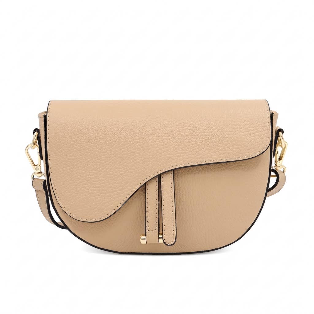 Genuine Leather Saddle Crossbody Bag – Made in Italy: Arancione