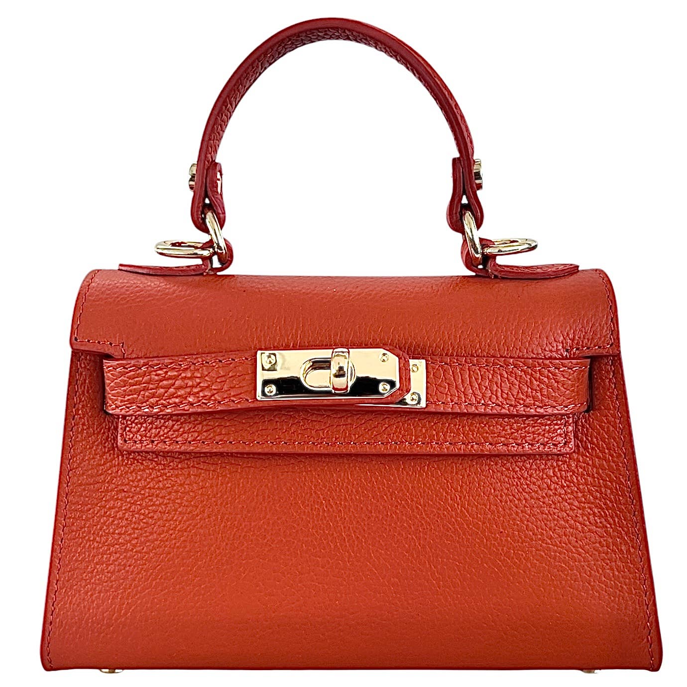 Modarno Dollarno Women's Handbag “Kelly” in genuine leather 21x8x14 cm: Rosso