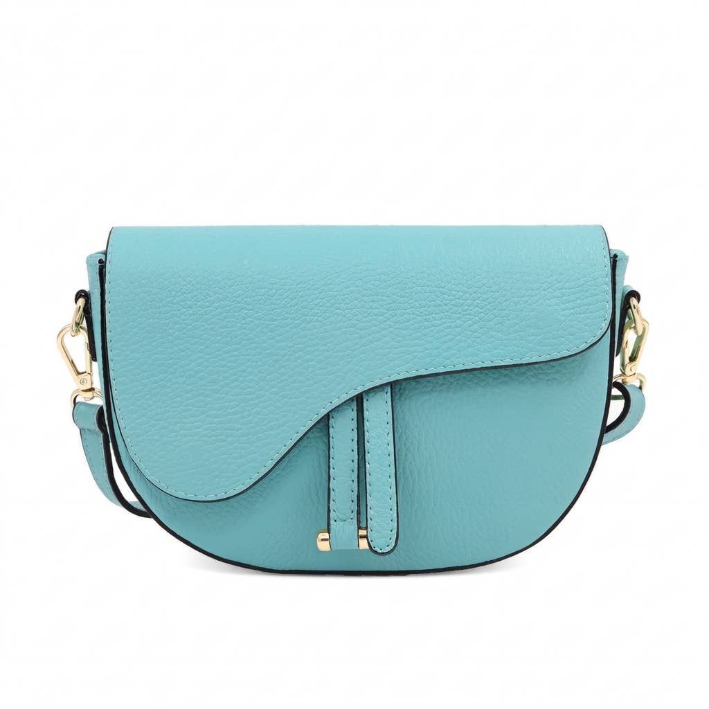 Genuine Leather Saddle Crossbody Bag – Made in Italy: Arancione