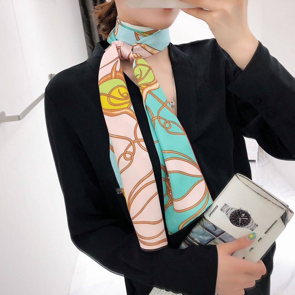 Blue Bow Scarf – Swirling Horse Collection