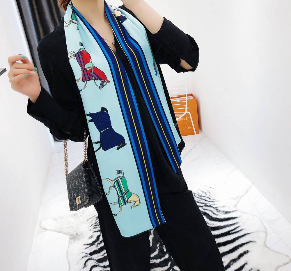 Turq Bow Scarf – Trotter Collection