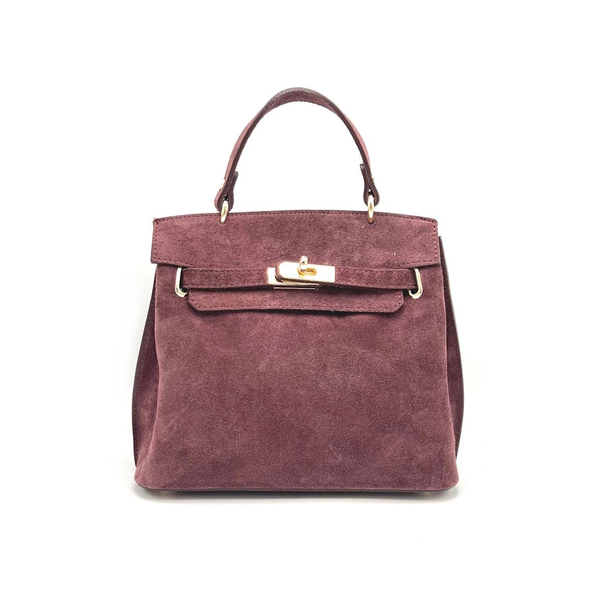 Suede leather handbag with crossbody strap, Made in Italy, art. 112655: Camel