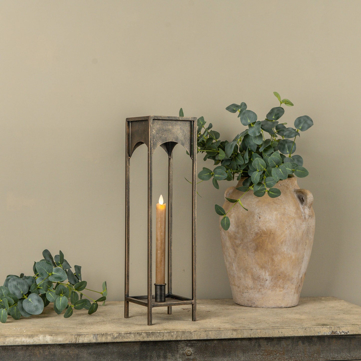 18" LORRAINE TAPER CANDLE LANTERN