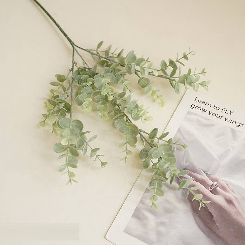 25"Artificial Spiral Eucalyptus Sprays : Frosty Green