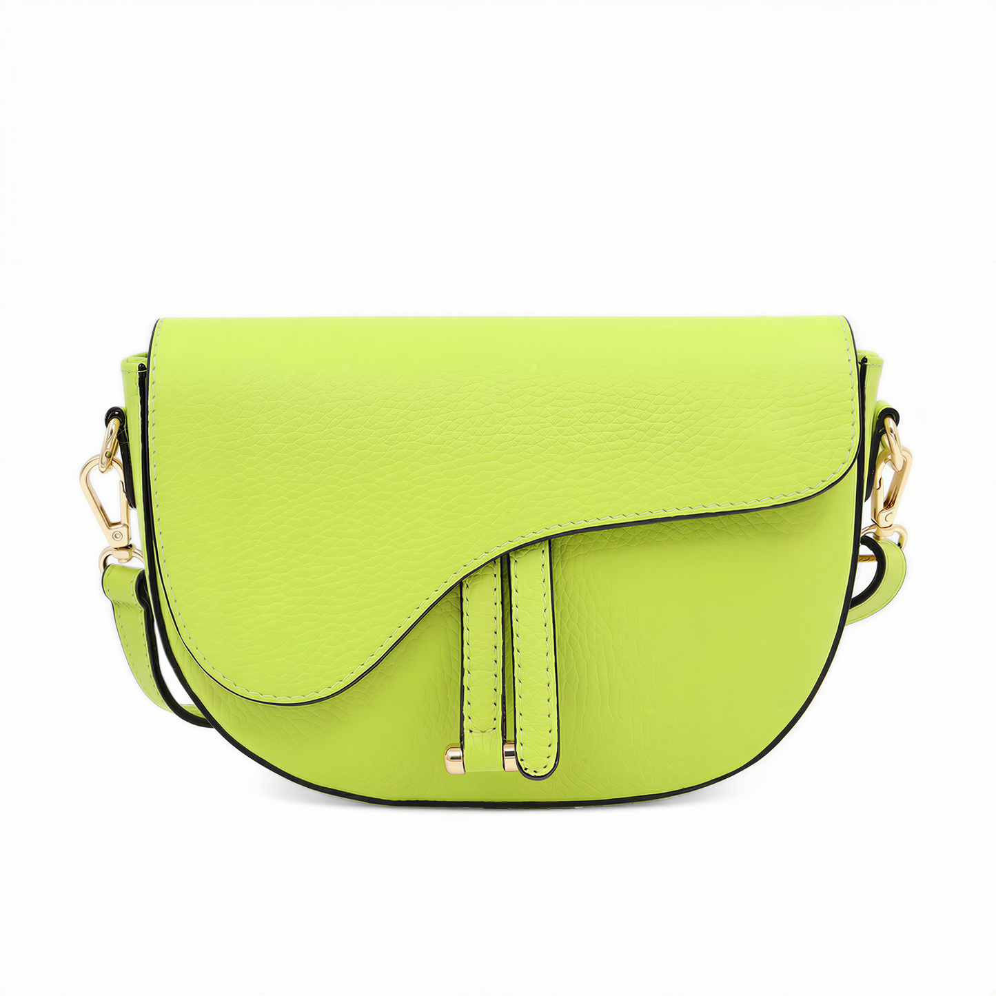 Genuine Leather Saddle Crossbody Bag – Made in Italy: Arancione